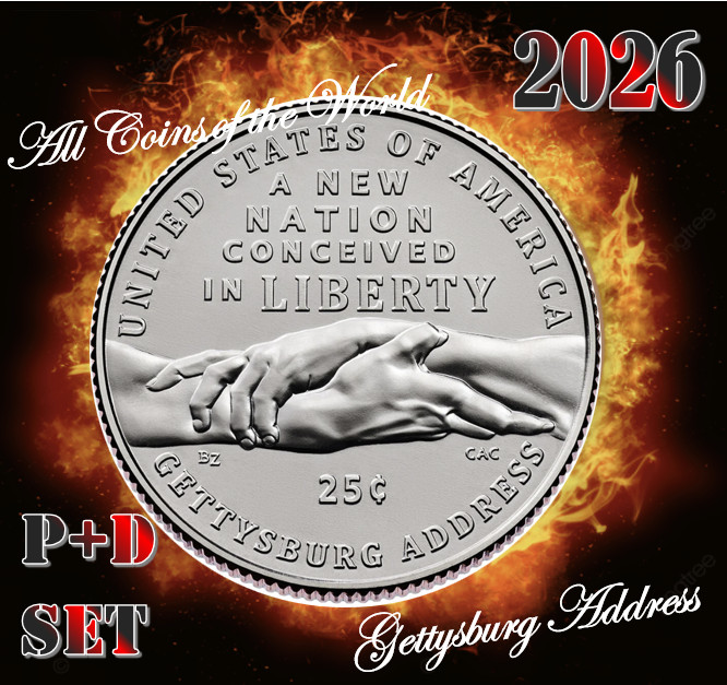 2026 P&D Semiquincentennial Quarters Gettysburg Addres - 2 coins PRE SALE  10/21