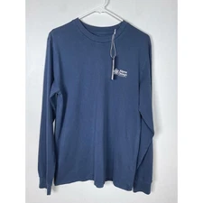 Alpine Design Men's Mad Hike LS Graphic Tee Vintage Blue Crew Neck Small