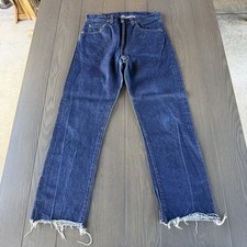 VTG Levis 505 Straight Fit Jeans Men 30x30 Indigo Blue Distressed Denim 80's USA