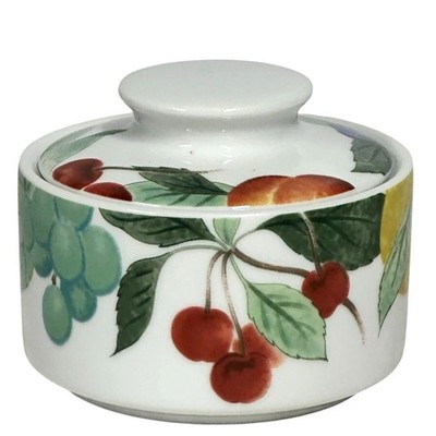 Studio Nova 1999-2004 'Orchard Jewels' Large Round 9'' Serving Bowl & Sugar Bowl 