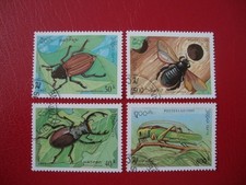 Briefmarken Laos Insekten
