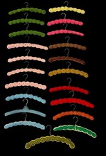 Vtg 80's 90's Crochet Wooden Clothes Hangers Handmade Lot of 21 Grannycore