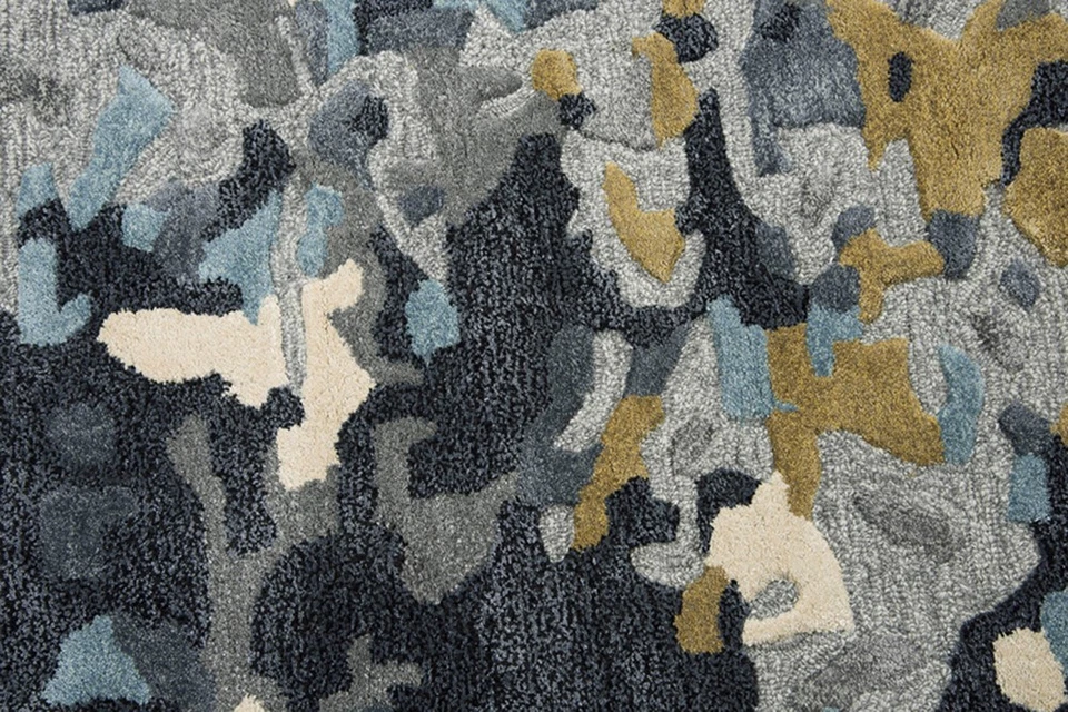 Tapete de área 5x8 Rizzy Rugs cinza abstrato pintado manchado MO004B - Aprx 5' x 8' - Imagem 2 de 3