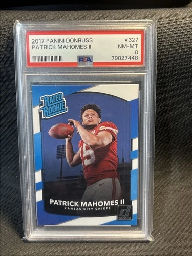 2017 Panini Donruss Rated Rookie Patrick Mahomes II Rated Rookie #327 PSA 8