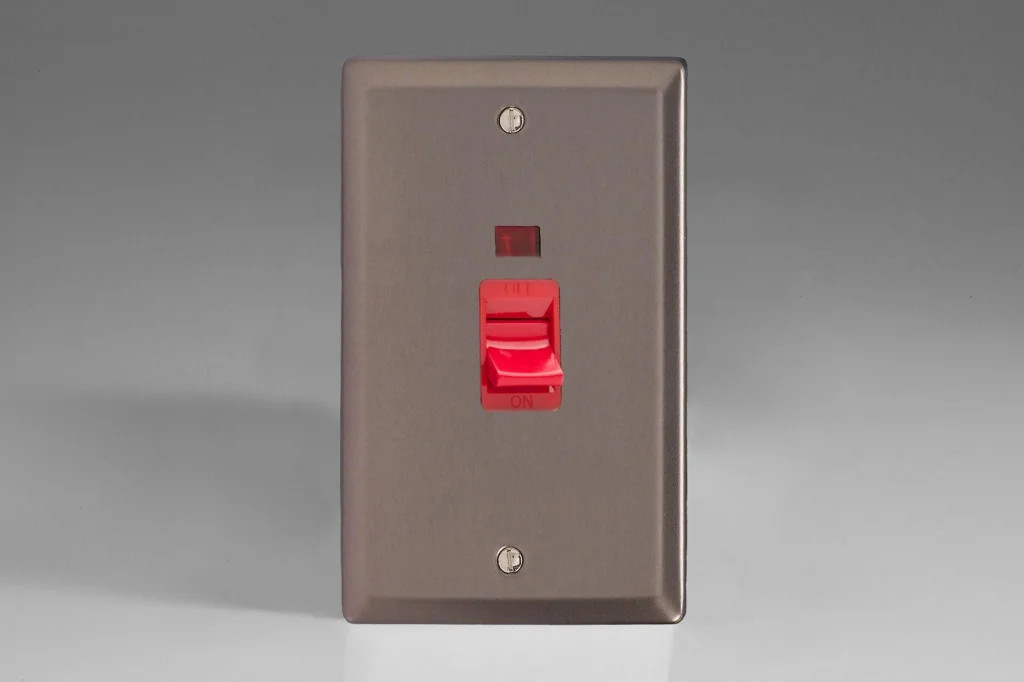 Switch Silver 45A Cooker Classic Pewter + Red Insert Varilight XR45N
