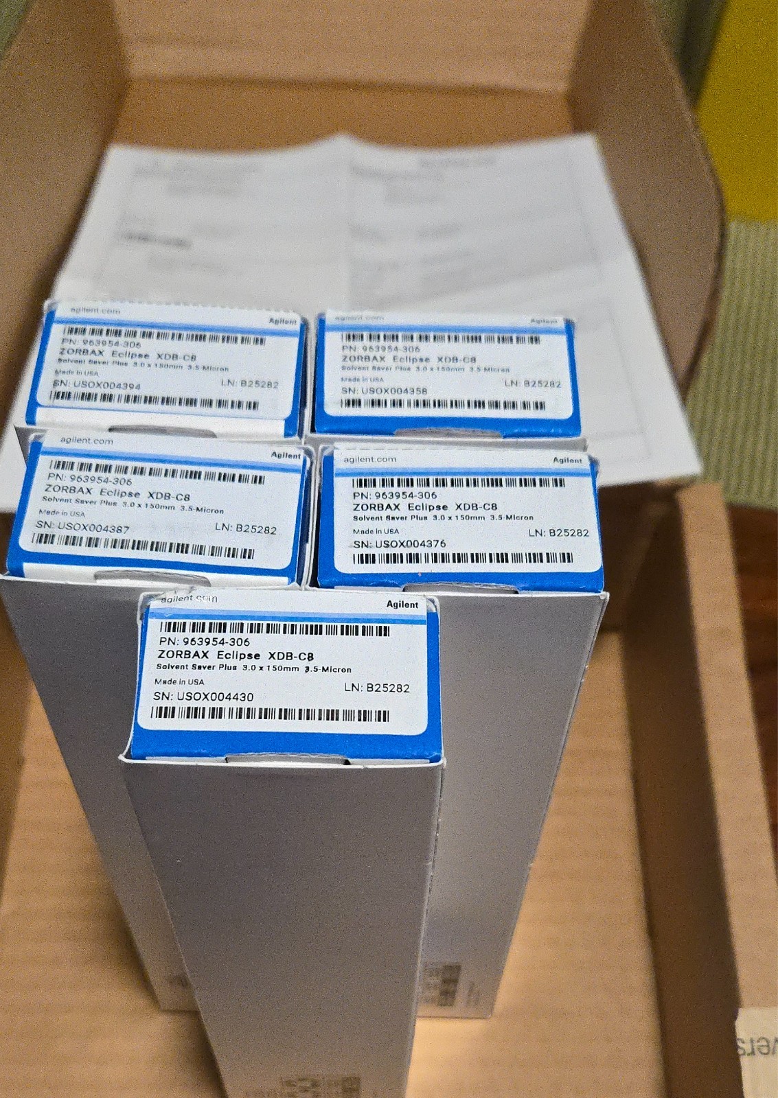 Brand New Zorbax Eclipse XDB-C8 HPLC columns, p/n 963954-306. Up to 5 available