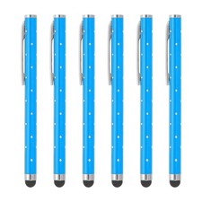 6 Pcs Bling Crystal Stylus Pens for Touch Screens, Blue