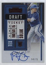 2020 Panini Contenders Rookie Draft Ticket Red 54/75 Nick Solak #118 Auto 2a9
