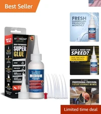 Cyanoacrylate Super Glue Pro Kit 2 oz – Waterproof, Quick-Setting with Nozzles