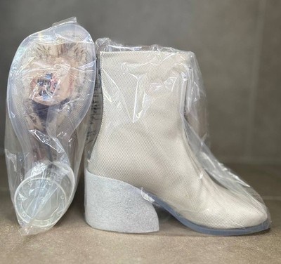 MM6 Maison Margiela Anatomic Transparent Heel Boots Grout EU 38 S59WU0248 Tabi