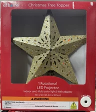 At Home store Christmas Tree Topper Star LED Projector 10”in X 12”in NEW