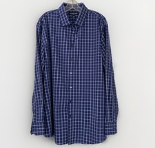 Mizzen Main Leeward Shirt Men s Size XL Blue Plaid Long Sleeve Classic Fit