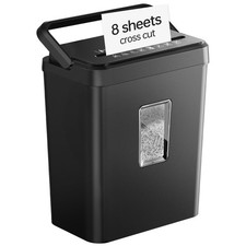 8-Sheet Cross Cut Paper Shredder P-4 Security with 4.2 Gal Bin  Portable Han...