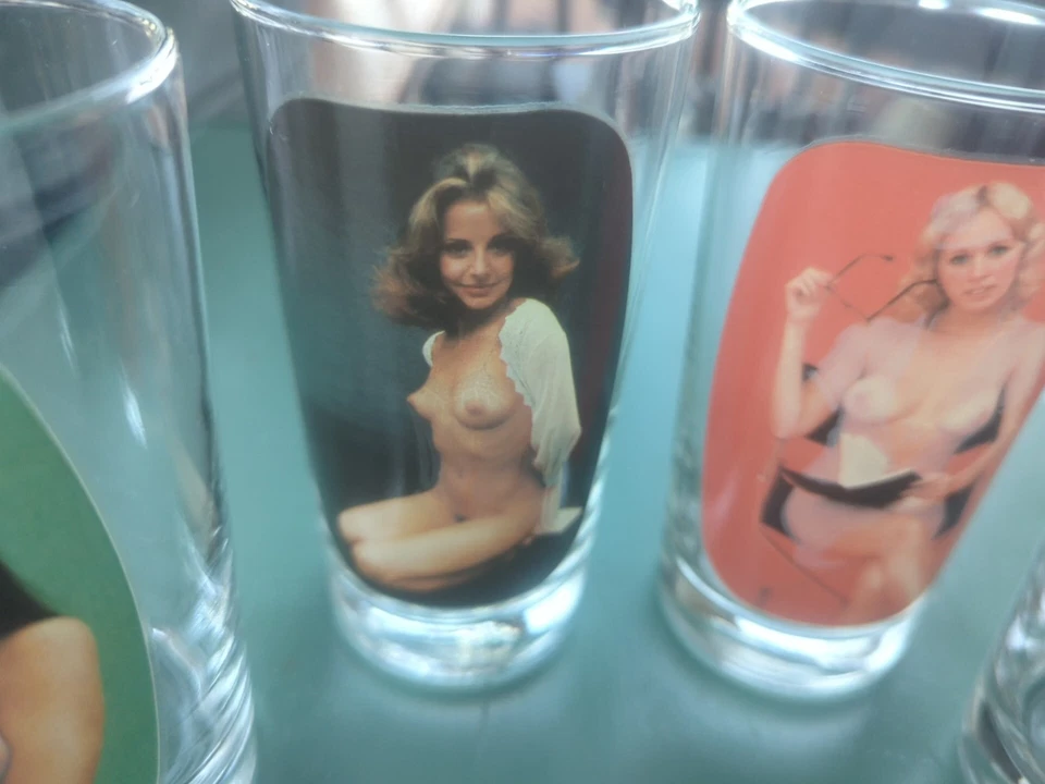 4 vasos Highball vintage de 5" H para beber desnudos traviesos striptease años 70 Foto 4 de 4
