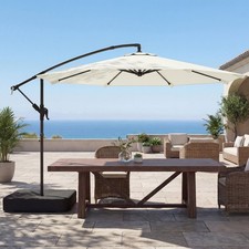 3 m Garden Cantilever Parasol with Cross Base, Sandbag, Banana Umbrella