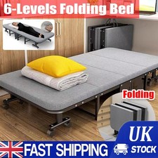 Portable Folding Single Bed Fold Up Guest Sleeper Rollaway Steel Framed 