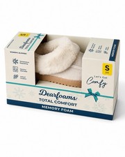 Dearfoams Ladies Total Comfort Clog Slipper Oatmeal Heather Size Small 5-6
