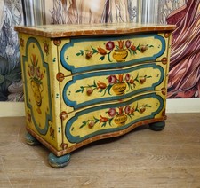 Cassettiera dipinta, curva stile veneziano Luigi XV - epoca XX