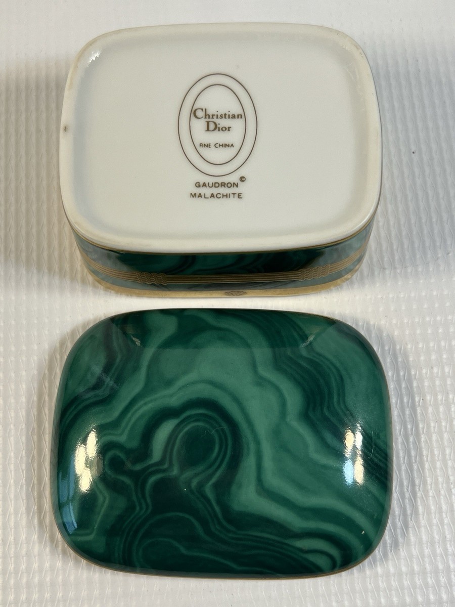 Christian Dior Fine China Gaudron Malachite Porcelain Trinket Box