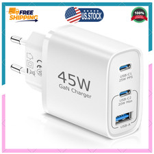 European Travel Plug Adapter,40W 4-Port USB C Wall Charger Plug Type C Fast C...