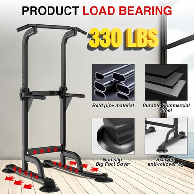 #ad Power Tower Dip Station amp; Pull Up Bar Adjustable Height Home Gym Fitness US $71.45