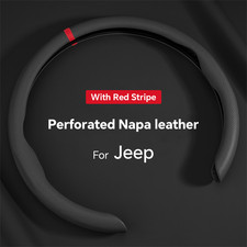 15 Steering Wheel Cover Genuine Leather For Jeep New Black Car Suv Accessories