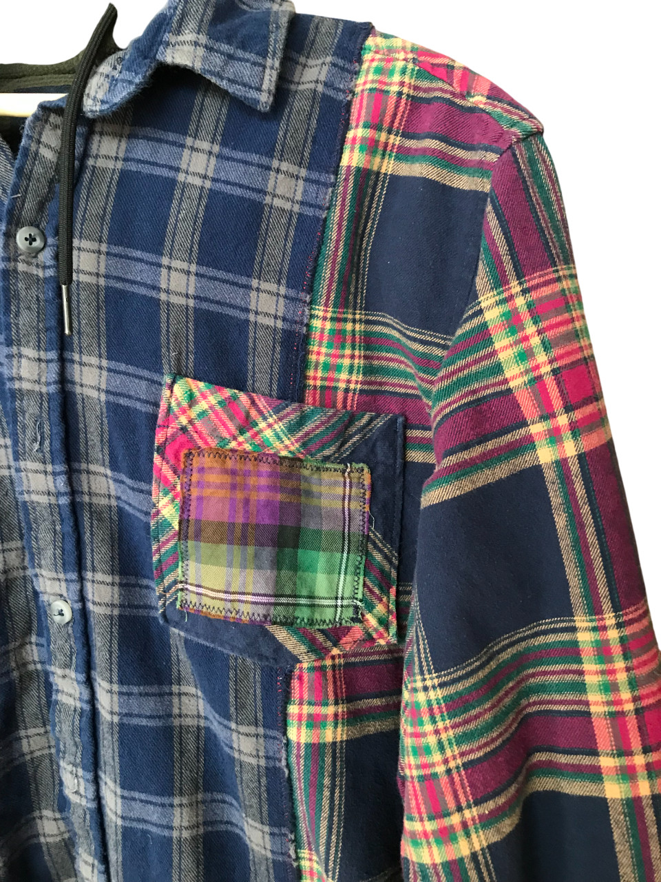 Upcycled Patchwork Hoodie Jacket: Oversized Butto… - image 4