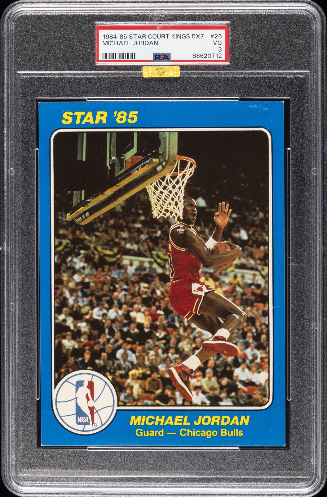 1984-85 STAR COURT KINGS SUPERS 5X7 #26 MICHAEL JORDAN PSA 3