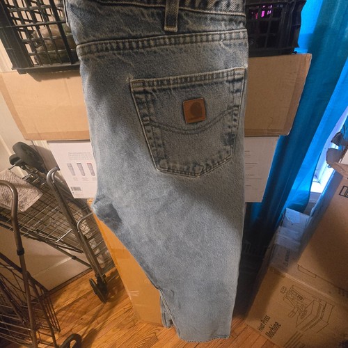 Carhartt Jeans Mens 38 x 32 B480 DVB Straight Traditional Fit Denim Workwear - Picture 7 of 9