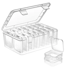 Small Bead Organizers, 15 Pieces Plastic Storage Cases Mini Clear Bead Storage