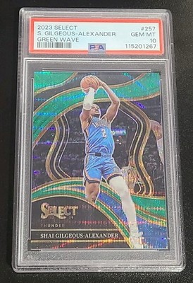 2023 Select Courtside Shai Gilgeous-Alexander #257 Green Wave ##/50  PSA 10