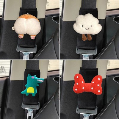1pc Short Style Car Safety Seatbelt Cover Cute Cartoon Cloud Bow Seat Belt Harne