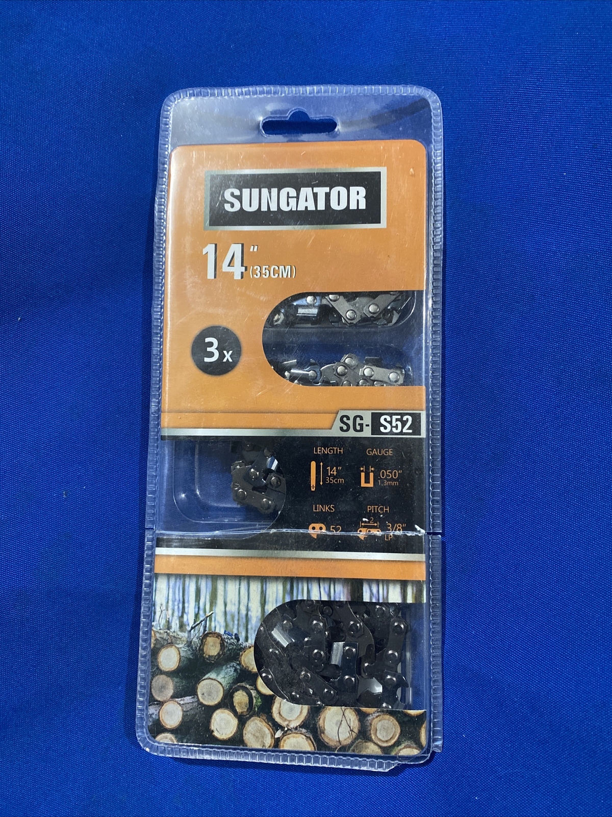 3-Pack 14 Inch Chainsaw Chain SG-S52, 3/8" LP Pitch - .050" Gauge - 52 ...