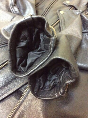 Leather Jacket S Black Motorcycle Biker Zip Out Liner X Element lace sides vents - Picture 5 of 16