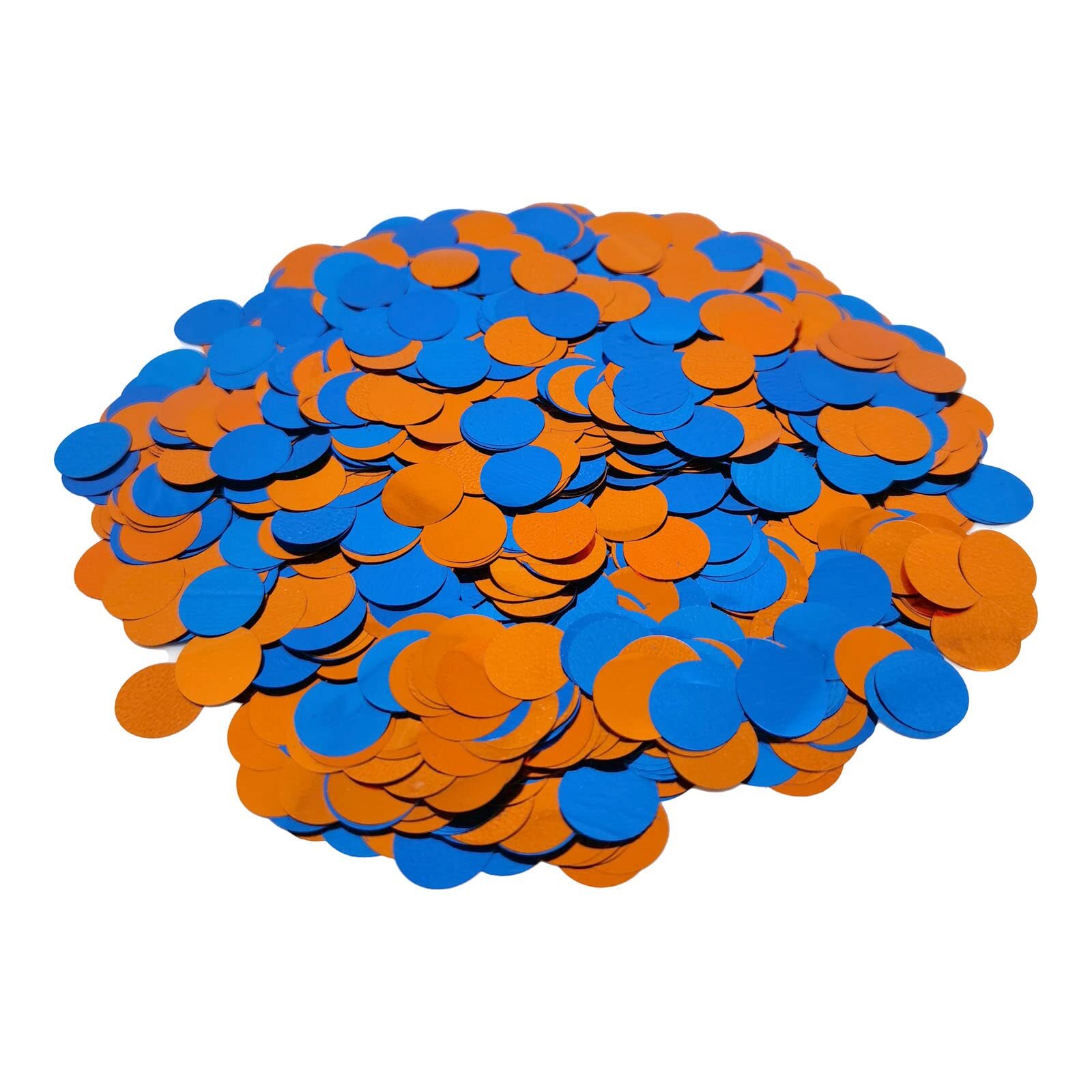 ZOOYOO Blue and Orange Foil Confetti Round Foil Glitter Table Confetti Dots S...