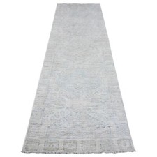 3' x 9'4" Ivory Anatolian Tribal Geometric Medallions Runner Oriental Rug R89721