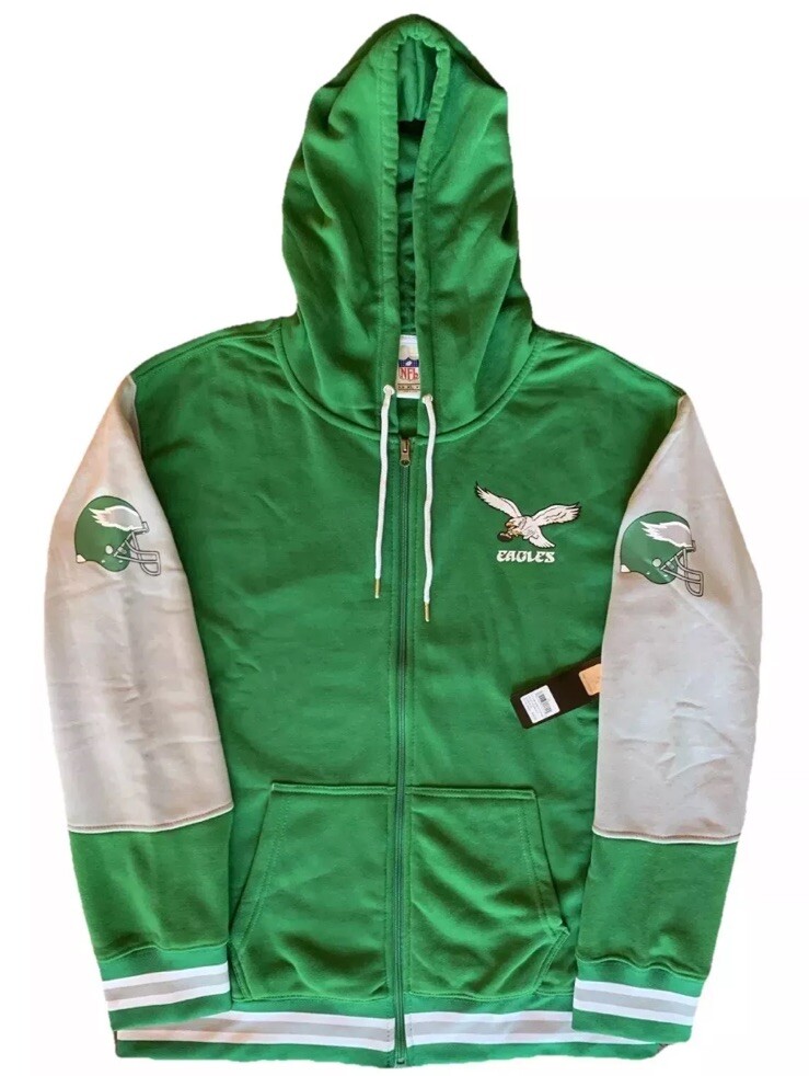FLY EAGLES FLY Kelly Green Philadelphia Eagles NFL Zip Up Hoodie