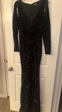 long casual dress black sequin