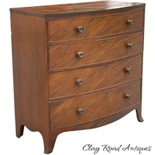 Antique mahogany Hepplewhite chest of drawers dresser fine French feet 1810 nice