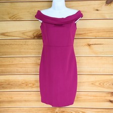 Lulu's Off The Shoulder Dress Womens Size M Pink Stretch Fitted Lined Formal