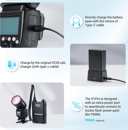 GODOX V1 ProN V1Pro N TTL HSS Li-ion Battery Round Head Flash for Nikon Camera - Picture 6 of 8