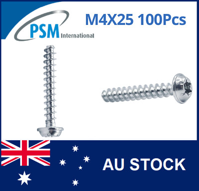 PLASTIC THREAD SCREW M4X25 PAN FLANGE TORX STAINLESS STEEL WN1411KC40X25SS X100