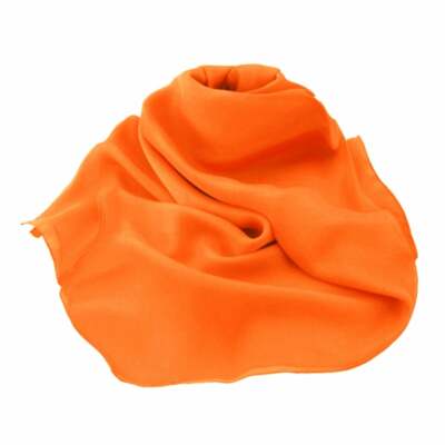 Schlichter orange länglicher Chiffonschal aus reiner Seide