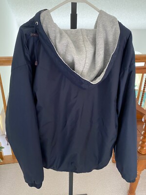 Men's Navy Blue Nylon Windbreaker Spring Jacket Mackinaw Michigan