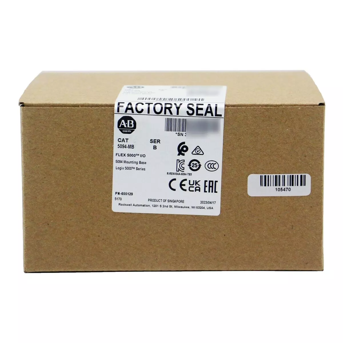 New Factory Sealed AB 5094-MB SER A FLEX 5000 I/O 5094 Mounting Base 5094MB
