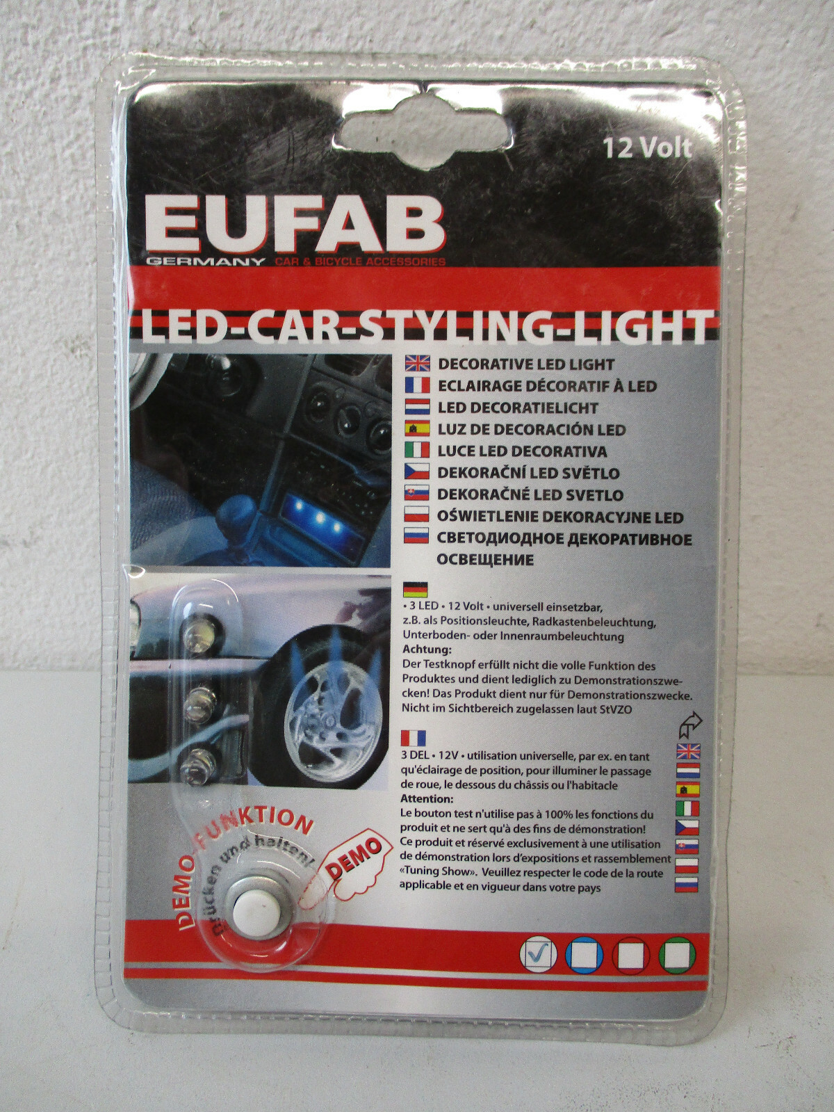 Eufab LED Car Styling Light mit 3x LED weiß 12V universell (LS 