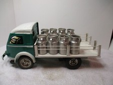 RENAULT GOELETTE MILK TRUCK-MILK CANS-WIND-UP- VG CONDITION- 13" LONG-