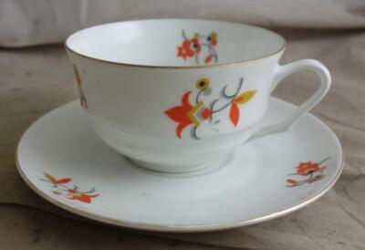 altes Porzellan Arzberg Kaffeetasse o.r Teetasse  Untertasse  Form 1352 Art Deco