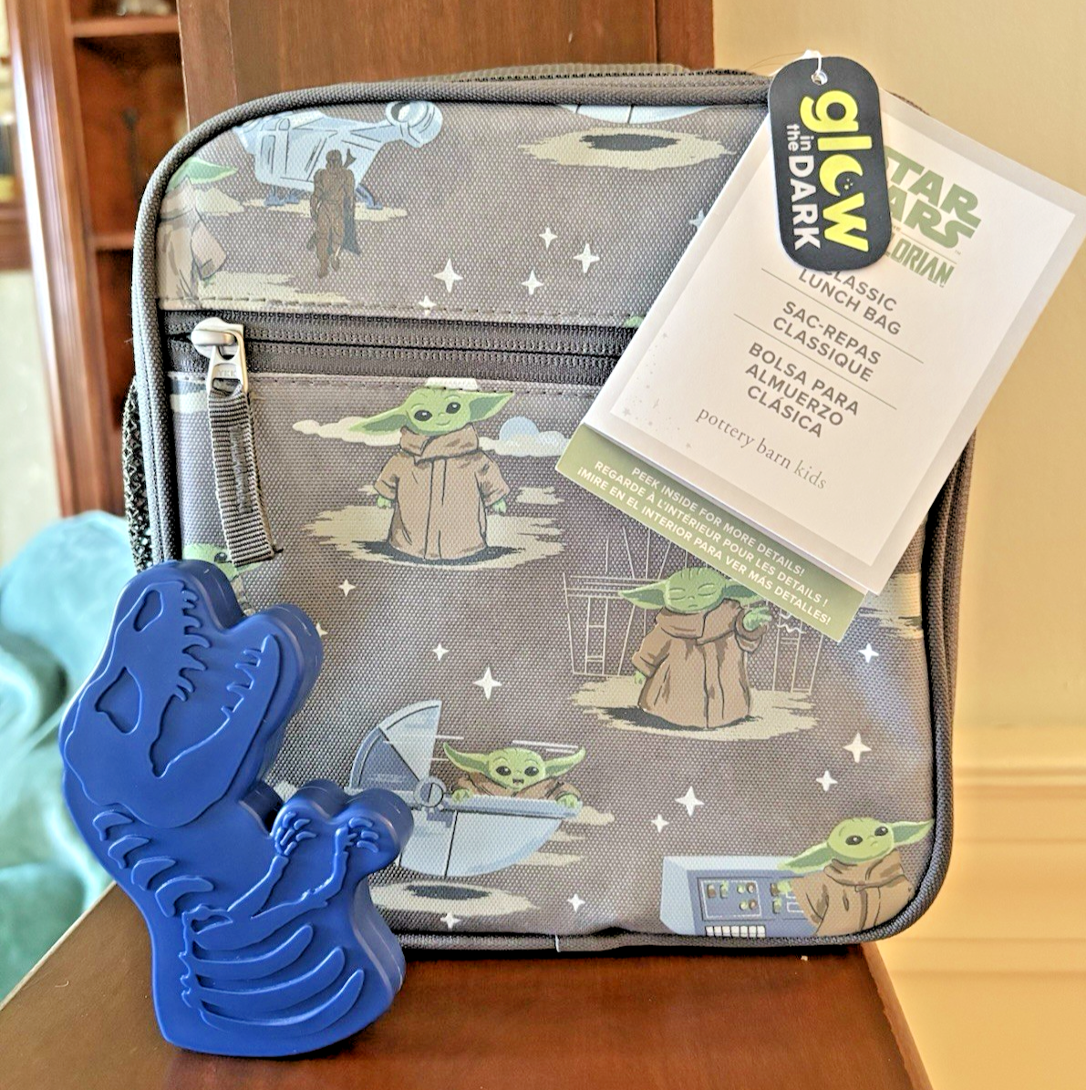 PONY Scuola ceramica fienile STAR WARS dinosauro pranzo Grogu Yoda Jurassic borsa ragazzo spaziale 