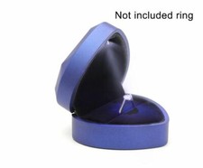 Wedding Ring Heart Shape LED Box - Blue